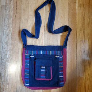 Colorful wool felt shoulder bag